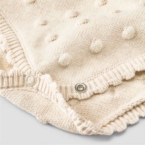 NWT✨ Baby Girls' Bobble Sweater Romper - Cat &
Jack™ Oatmeal 6-9M - Picture 4 of 4